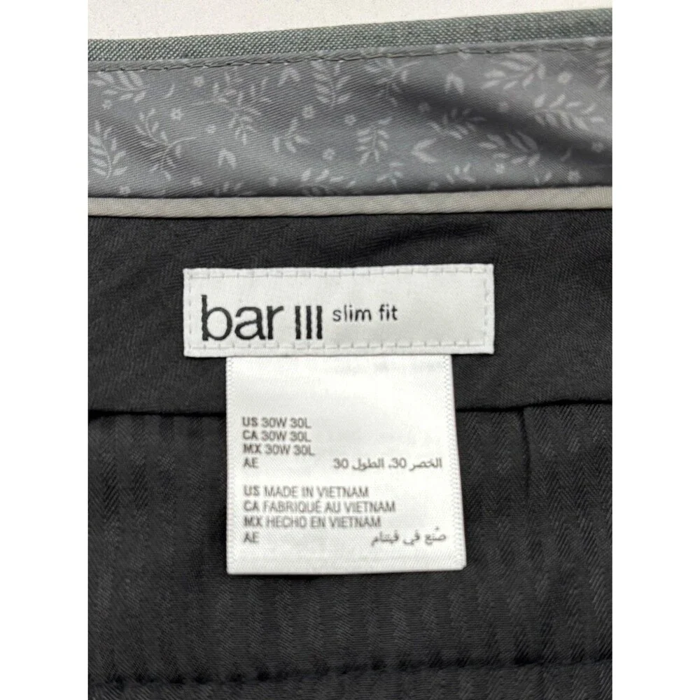 $625 NEW BAR III MENS 46R SOLID GREEN SLIM 2 PIECE SUIT WITH DRESS PANTS 30X30